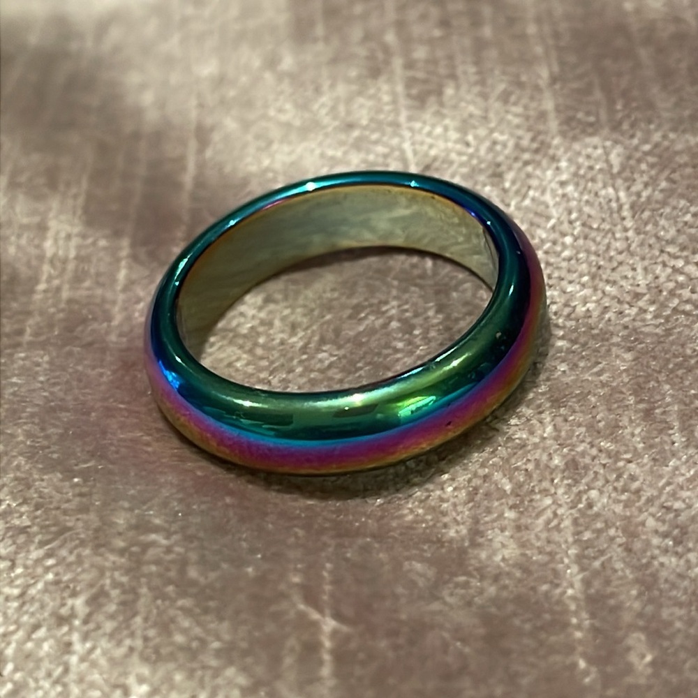 Sale ! Rainbow Band Ring Size 9 Unicorn Colors